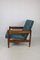 GFM-142 Lounge Chair in Blue Chameleon Velvet attributed to Edmund Homa, 1970s 8