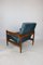 GFM-142 Lounge Chair in Blue Chameleon Velvet attributed to Edmund Homa, 1970s 9