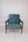 GFM-142 Lounge Chair in Blue Chameleon Velvet attributed to Edmund Homa, 1970s 1