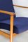 GFM-142 Armchair in Navy Velvet attributed to Edmund Homa, 1970s, Image 3