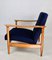 GFM-142 Armchair in Navy Velvet attributed to Edmund Homa, 1970s, Image 6