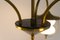 Lámpara de araña danesa de vidrio opalino y latón, años 50, Imagen 14