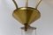 Lámpara de araña danesa de vidrio opalino y latón, años 50, Imagen 5