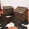 Wooden Trunks with Copper Lamina, Set of 2 1