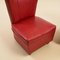 Vintage Club Chairs in Red Synthetic Leather, Set of 2 2