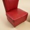 Vintage Club Chairs in Red Synthetic Leather, Set of 2, Image 2