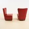 Vintage Club Chairs in Red Synthetic Leather, Set of 2, Image 5