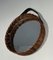 Round Leather and Rattan Mirror, 1950s 4