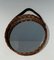 Round Leather and Rattan Mirror, 1950s 8