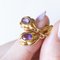 Karat Yellow Gold Drop Earrings with Amethyst, 1960s, Set of 2, Image 4