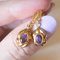 Karat Yellow Gold Drop Earrings with Amethyst, 1960s, Set of 2, Image 8