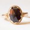 18 Karat Yellow Gold Garnet Ring, 1940s, Image 1