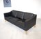 Dänisches 3-Sitzer Sofa aus schwarzem Leder von Stouby, 1960er 1