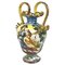 Handgefertigte italienische Albisola Vase aus handbemalter Keramik, 1900er 1