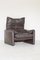 Brown Leather Maralunga Armchair by Vico Magistretti for Cassina 3