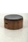 Leather & Plywood Round Pouf 1