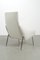 Vintage White Upholstered Armchair, Image 3