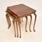 Vintage Walnut Pie Crust Nesting Tables, 1920, Set of 3 3