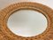 Mid-Century Modern French Woven Rattan Wicker Round Wall Mirror, 1970s, Image 4
