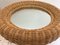 Mid-Century Modern French Woven Rattan Wicker Round Wall Mirror, 1970s, Image 10