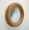 Mid-Century Modern French Woven Rattan Wicker Round Wall Mirror, 1970s, Image 14
