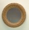 Mid-Century Modern French Woven Rattan Wicker Round Wall Mirror, 1970s, Image 2