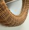Mid-Century Modern French Woven Rattan Wicker Round Wall Mirror, 1970s, Image 11