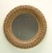 Mid-Century Modern French Woven Rattan Wicker Round Wall Mirror, 1970s, Image 1