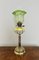 Antike viktorianische Öl-Tischlampe aus Glas & Messing, 1860er 1