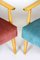 Mid-Century Pink & Turquoise Beech Armchairs, 1960s, Set of 2 15