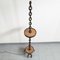 Lámpara de pie brutalista vintage de acero y madera, años 70, Imagen 1
