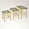 Tables Gigognes Vintage en Laiton, 1960s, Set de 3 5