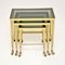 Vintage Nesting Tables in Brass, 1960s, Set of 3 1