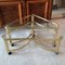 Vintage Triangular Gold Metal & Glass Nesting Coffee or Side Tables on Casters from Design Institute of America, 1980s, Set of 2 9