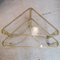 Vintage Triangular Gold Metal & Glass Nesting Coffee or Side Tables on Casters from Design Institute of America, 1980s, Set of 2 14