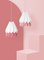 Polar White Origami Lamp with Dry Berry Stripe by Orikomi 2
