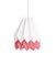 Polar White Origami Lamp with Dry Berry Stripe by Orikomi 1