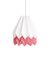 Polar White Origami Lampe mit Dry Berry Stripe von Orikomi 1