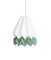 Polar White Origami Lamp with Forest Mist Stripe by Orikomi 1
