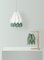 Polar White Origami Lampe mit Forest Mist Stripe von Orikomi 2
