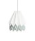 Polar White Origami Lamp with Smokey Sage Stripe by Orikomi 1
