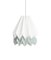 Polar White Origami Lampe mit Smokey Sage Stripe von Orikomi 1