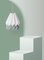 Polar White Origami Lamp with Smokey Sage Stripe by Orikomi 2
