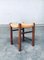 French Rustic Oak and Rush Stool, 1950s, Image 8