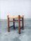 French Rustic Oak and Rush Stool, 1950s, Image 5