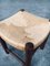 French Rustic Oak and Rush Stool, 1950s, Image 3