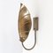 Vintage Leaf Wall Light in Gilded Aluminium & Brass, 1970s, Image 1