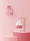 Polar White Table Lamp with Dry Berry Stripe by Orikomi 2