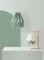 Polar White Table Lamp with Smokey Sage Stripe by Orikomi, Image 2