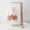 Polar White Table Lamp with Warm Chestnut Stripe by Orikomi 1